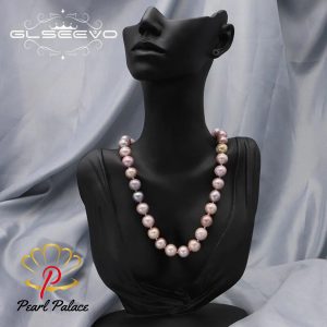 CHPNL Natural Pink Purple Rotundity Pearls Women Necklace